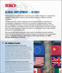 global employment report for the first quarter of 2025